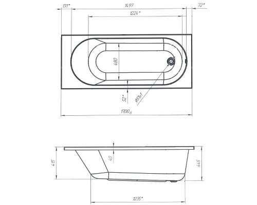 Заказать Акриловая ванна Creto Solly 170х70 18-17070 без гидромассажа в магазине сантехники Santeh-Crystal.ru