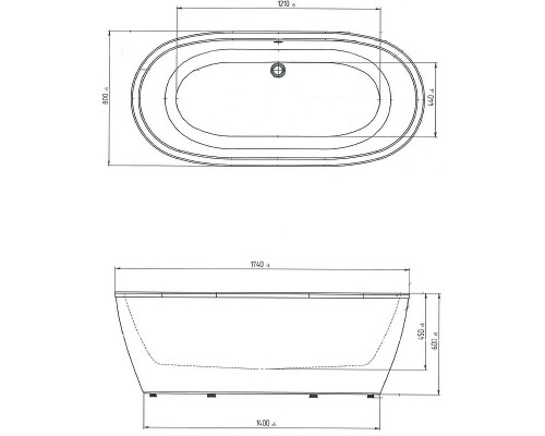 Заказать Акриловая ванна Creto Tailor 174х80 19-17480 без гидромассажа в магазине сантехники Santeh-Crystal.ru