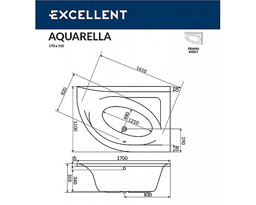Santeh-Crystal.ru: Акриловая ванна Excellent Aquarella 170x110 R WAEX.ARP17.ULTRA.GL с гидромассажем Заказать Акриловая ванна Excellent Aquarella 170x110 R WAEX.ARP17.ULTRA.GL с гидромассажем в магазине сантехники Santeh-Crystal.ru
