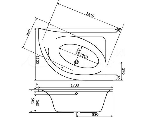 Santeh-Crystal.ru: Акриловая ванна Excellent Aquarella 170x110 R WAEX.ARP17WH без гидромассажа Приобрести Акриловая ванна Excellent Aquarella 170x110 R WAEX.ARP17WH без гидромассажа в магазине сантехники Santeh-Crystal.ru