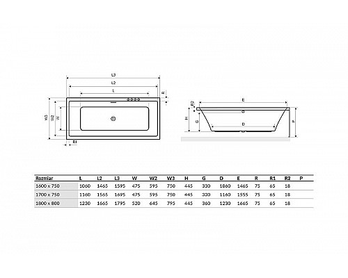 Купить Акриловая ванна Excellent Heaven Slim 180x80 WAEX.HEV18WHS без гидромассажа в магазине сантехники Santeh-Crystal.ru