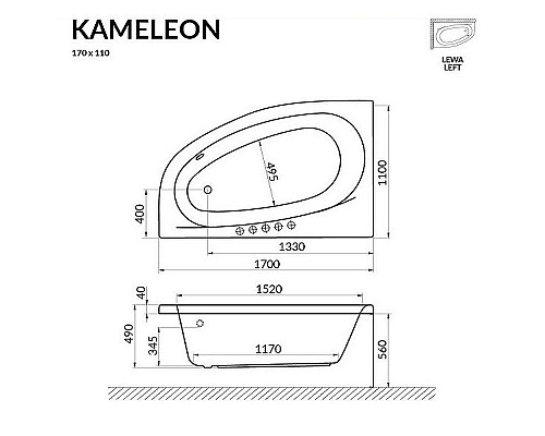 Santeh-Crystal.ru: Акриловая ванна Excellent Kameleon 170х110 L WAEX.KML17WH без гидромассажа Заказать Акриловая ванна Excellent Kameleon 170х110 L WAEX.KML17WH без гидромассажа в магазине сантехники Santeh-Crystal.ru