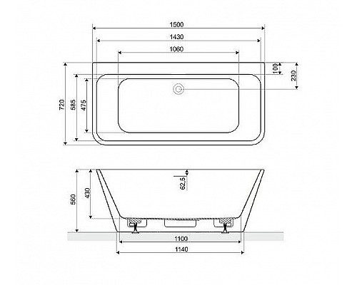 Приобрести Акриловая ванна Excellent Lila 2.0 150x72 WAEX.LIL2.150.WHP без гидромассажа в магазине сантехники Santeh-Crystal.ru
