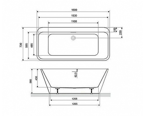 Купить Акриловая ванна Excellent Lila 2.0 160x73 WAEX.LIL2.160.WHW без гидромассажа в магазине сантехники Santeh-Crystal.ru