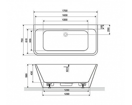 Приобрести Акриловая ванна Excellent Lila 2.0 170x75 WAEX.LIL2.170.WHP без гидромассажа в магазине сантехники Santeh-Crystal.ru