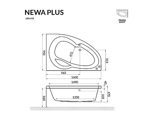 Santeh-Crystal.ru: Акриловая ванна Excellent Newa Plus 160х95 R WAEX.NEP16WH без гидромассажа Заказать Акриловая ванна Excellent Newa Plus 160х95 R WAEX.NEP16WH без гидромассажа в магазине сантехники Santeh-Crystal.ru