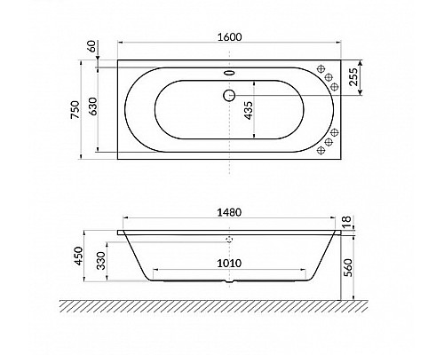 Купить Акриловая ванна Excellent Oceana Slim 160x75 WAEX.OCE16WHS без гидромассажа в магазине сантехники Santeh-Crystal.ru