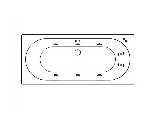 Купить Акриловая ванна Excellent Oceana Slim 180x80 WAEX.OCE18S.LINE.BR с гидромассажем в магазине сантехники Santeh-Crystal.ru