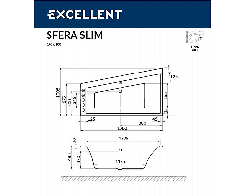 Santeh-Crystal.ru: Акриловая ванна Excellent Sfera Slim 170x100 L WAEX.SFL17S.ULTRA.CR с гидромассажем Приобрести Акриловая ванна Excellent Sfera Slim 170x100 L WAEX.SFL17S.ULTRA.CR с гидромассажем в магазине сантехники Santeh-Crystal.ru