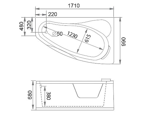 Приобрести Акриловая ванна Gemy 171x99 G9046 II K R с гидромассажем в магазине сантехники Santeh-Crystal.ru