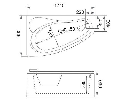 Заказать Акриловая ванна Gemy 171x99 G9046 II K L с гидромассажем в магазине сантехники Santeh-Crystal.ru