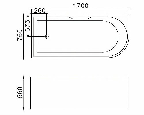 Заказать Акриловая ванна Grossman 170x75 GR-2202R без гидромассажа в магазине сантехники Santeh-Crystal.ru