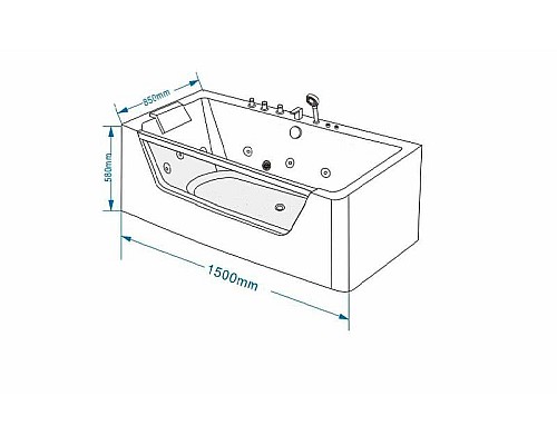 Приобрести Акриловая ванна Grossman 150х85 GR-15085-1 с гидромассажем в магазине сантехники Santeh-Crystal.ru