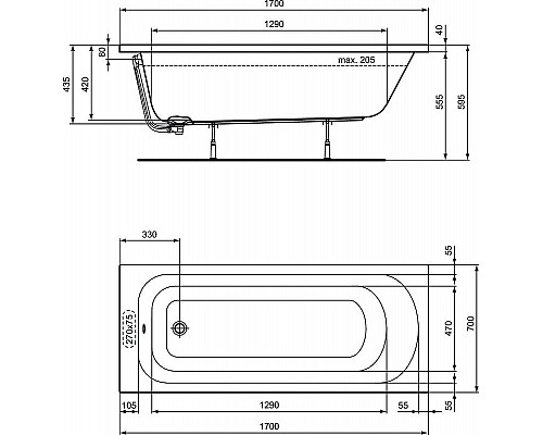 Santeh-Crystal.ru: Акриловая ванна Ideal Standard Simplicity 170x70 W004401 без гидромассажа Заказать Акриловая ванна Ideal Standard Simplicity 170x70 W004401 без гидромассажа в магазине сантехники Santeh-Crystal.ru