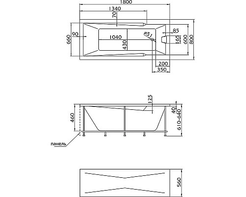 Приобрести Акриловая ванна Marka One Raguza 180х80 01ра1880 без гидромассажа в магазине сантехники Santeh-Crystal.ru