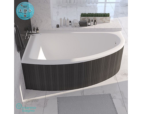 Купить Ванна из литьевого мрамора Marmo Bagno Альба 170x110 L MB-BL170-110 без гидромассажа в магазине сантехники Santeh-Crystal.ru