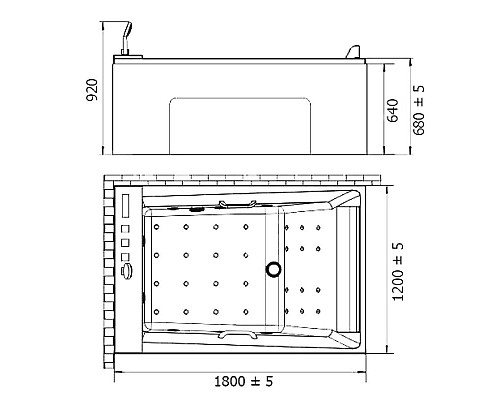 Купить Акриловая ванна Orans 120x180 L 65105l0 с гидромассажем в магазине сантехники Santeh-Crystal.ru