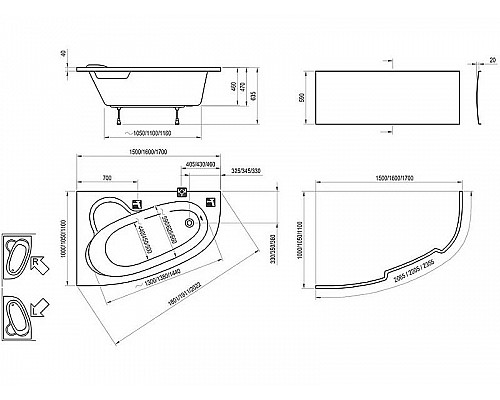 Santeh-Crystal.ru: Акриловая ванна Ravak Asymmetric 150x100 L C441000000 без гидромассажа Купить Акриловая ванна Ravak Asymmetric 150x100 L C441000000 без гидромассажа в магазине сантехники Santeh-Crystal.ru