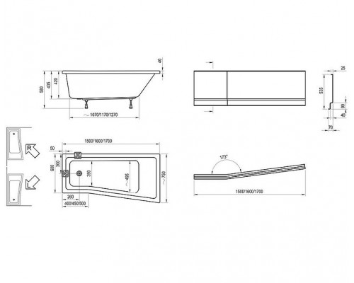 Купить Акриловая ванна Ravak Be Happy II 160x75 L C961000000 без гидромассажа в магазине сантехники Santeh-Crystal.ru