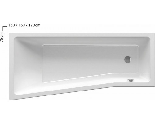 Купить Акриловая ванна Ravak Be Happy II 170x75 R C951000000 без гидромассажа в магазине сантехники Santeh-Crystal.ru