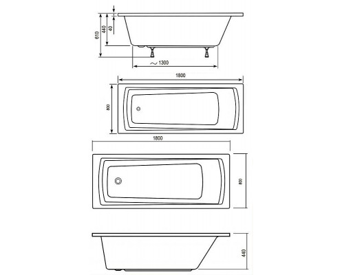 Заказать Акриловая ванна Ravak Domino Plus 180х80 C651R00000 без гидромассажа в магазине сантехники Santeh-Crystal.ru
