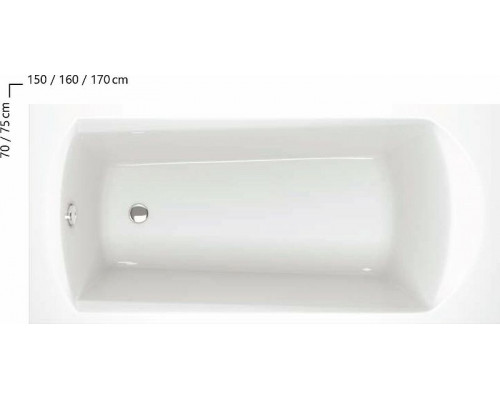 Купить Акриловая ванна Ravak Domino 150x70 C641000000 без гидромассажа в магазине сантехники Santeh-Crystal.ru