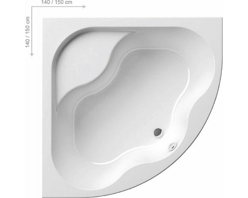 Купить Акриловая ванна Ravak Gentiana 140х140 CF01000000 без гидромассажа в магазине сантехники Santeh-Crystal.ru