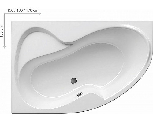 Santeh-Crystal.ru: Акриловая ванна Ravak Rosa II 150x105 L CK21000000 без гидромассажа Купить Акриловая ванна Ravak Rosa II 150x105 L CK21000000 без гидромассажа в магазине сантехники Santeh-Crystal.ru