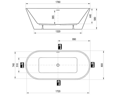 Приобрести Акриловая ванна Ravak Solo 178x80 XC00100025 без гидромассажа в магазине сантехники Santeh-Crystal.ru