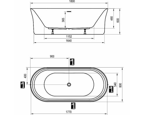Заказать Акриловая ванна Ravak Ypsilon 180x80 XC00100026 Без гидромассажа в магазине сантехники Santeh-Crystal.ru