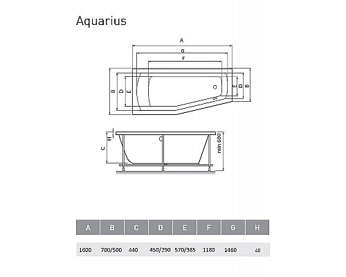 Заказать Акриловая ванна Relisan Aquarius 160х70 L Гл000013735 без гидромассажа в магазине сантехники Santeh-Crystal.ru