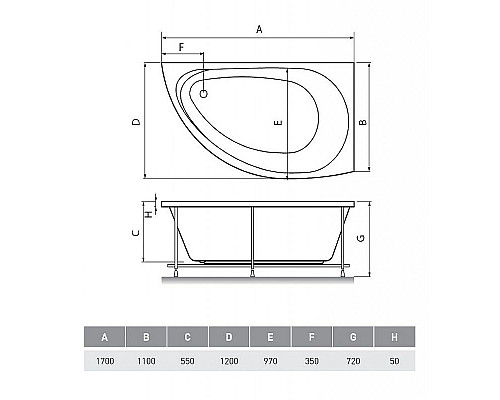 Заказать Акриловая ванна Relisan Eco Plus Ибица 170х120 L Гл000023027 без гидромассажа в магазине сантехники Santeh-Crystal.ru