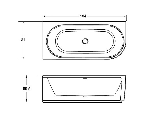 Приобрести Акриловая ванна Riho Desire 184x84 B087001005 (BD0500500000000) R без гидромассажа в магазине сантехники Santeh-Crystal.ru