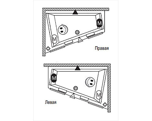 Приобрести Акриловая ванна Riho Doppio 180x130 B034001005 (BA9100500000000) L без гидромассажа в магазине сантехники Santeh-Crystal.ru