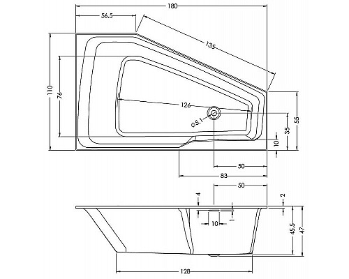 Купить Акриловая ванна Riho Rething Space 180х110 L B116001005 (BR1800500000000) без гидромассажа в магазине сантехники Santeh-Crystal.ru