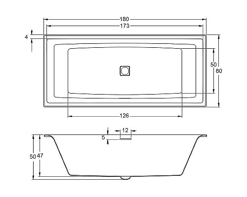 Купить Акриловая ванна Riho Still Square 180х80 B099032005 без гидромассажа в магазине сантехники Santeh-Crystal.ru