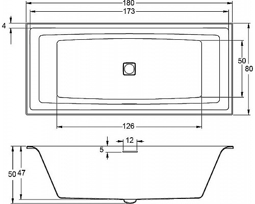 Купить Акриловая ванна Riho Still Square 180x80 B099001005 (BR0100500000000) без гидромассажа в магазине сантехники Santeh-Crystal.ru