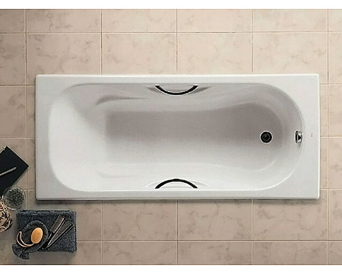 Купить Чугунная ванна Roca Malibu 150x75 2315G000R с отверстиями для ручек с противоскользящим покрытием в магазине сантехники Santeh-Crystal.ru