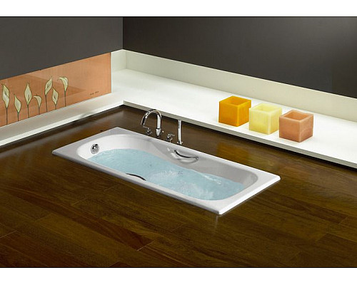 Заказать Чугунная ванна Roca Malibu 170x70 2333G0000 с отверстиями для ручек с антискользящим покрытием в магазине сантехники Santeh-Crystal.ru