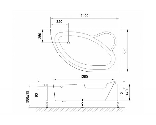 Заказать Акриловая ванна Royal Bath Alpine Standart 140x95 RB819103ST-R с гидромассажем в магазине сантехники Santeh-Crystal.ru