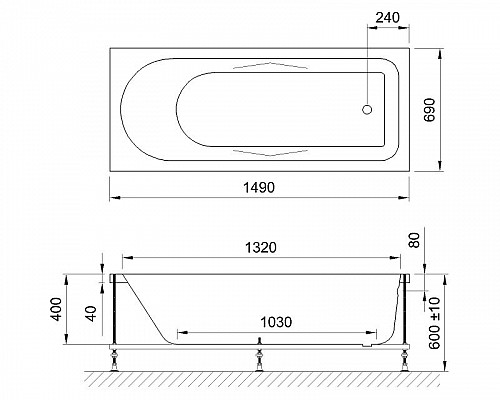 Приобрести Акриловая ванна Royal Bath Tudor Standart 150x70 RB407700ST с гидромассажем в магазине сантехники Santeh-Crystal.ru