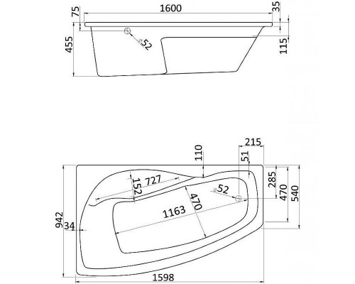 Купить Акриловая ванна Santek Майорка XL 160 L без гидромассажа L в магазине сантехники Santeh-Crystal.ru