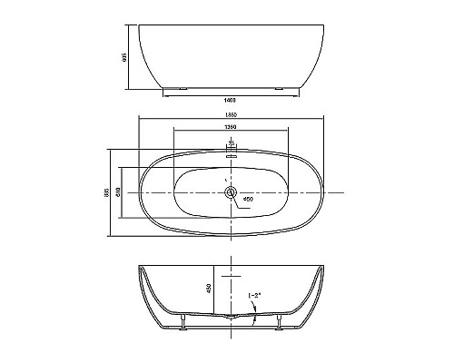 Заказать Акриловая ванна Vincea 186x88.5 VBT-405-1860 без гидромассажа в магазине сантехники Santeh-Crystal.ru