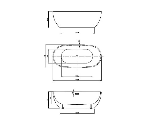 Купить Акриловая ванна Vincea 170x81.5 VBT-408-1700 без гидромассажа в магазине сантехники Santeh-Crystal.ru