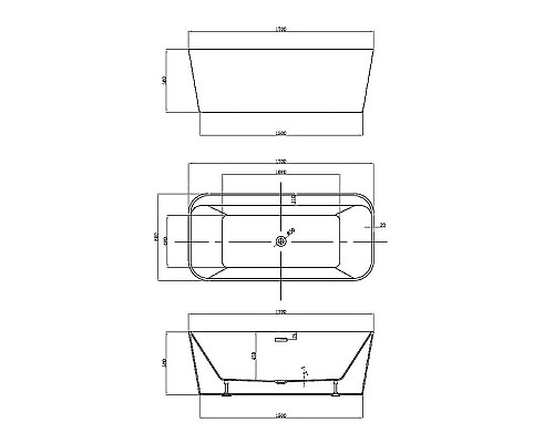 Приобрести Акриловая ванна Vincea 170x80 VBT-401-1700 без гидромассажа в магазине сантехники Santeh-Crystal.ru