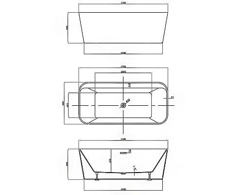 Купить Акриловая ванна Vincea 170x80 VBT-401-1700MW без гидромассажа в магазине сантехники Santeh-Crystal.ru