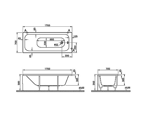 Santeh-Crystal.ru: Акриловая ванна Vitra Optimum Neo 170x70 64530001000 без гидромассажа Купить Акриловая ванна Vitra Optimum Neo 170x70 64530001000 без гидромассажа в магазине сантехники Santeh-Crystal.ru