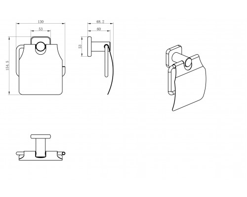 Купить Держатель для туалетной бумаги с крышкой WONZON & WOGHAND, Темный графит (WW-V1802-GM) в магазине сантехники Santeh-Crystal.ru