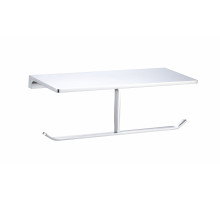 Двойной держатель для туалетной бумаги с полкой WONZON & WOGHAND, Хром (WW-9156)