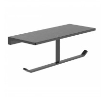 Двойной держатель для туалетной бумаги с полкой WONZON & WOGHAND ECLIPSE, Темный графит (WW-9156-BGM)